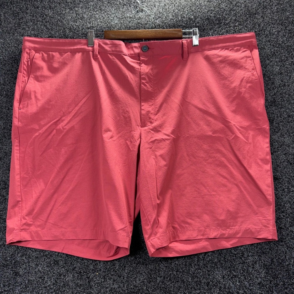 Tommy‎ Bahama Boracay Shorts Mens 54RG Coral Red Textured Flat Front Marlin Logo